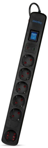 Сетевой фильтр с заземлением Smartbuy 6х3,0м 16А 3500Вт черный фото Сетевой фильтр с заземлением Smartbuy 6х3,0м 16А 3500Вт черный картинка